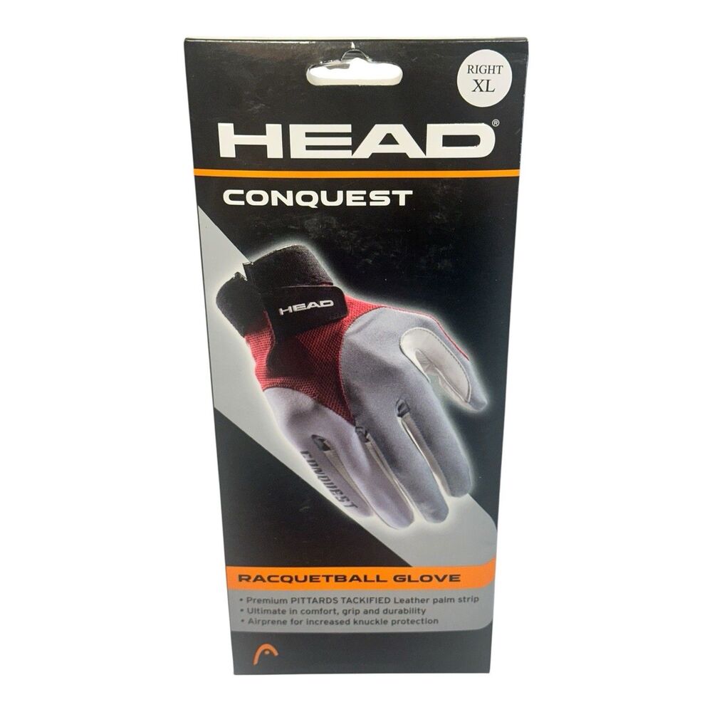 Head Conquest racquetball pickleball glove red white right hand XL NEW